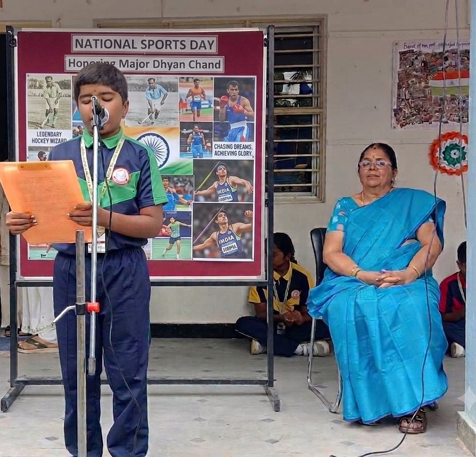 Celebrating National Sports Day at Amara Jyothi English School